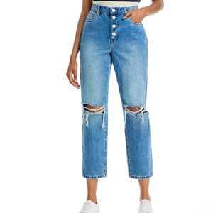 NWT Blank NYC Madison High Rise Crop In Bigger and Better Distressed Mid Wash 28
